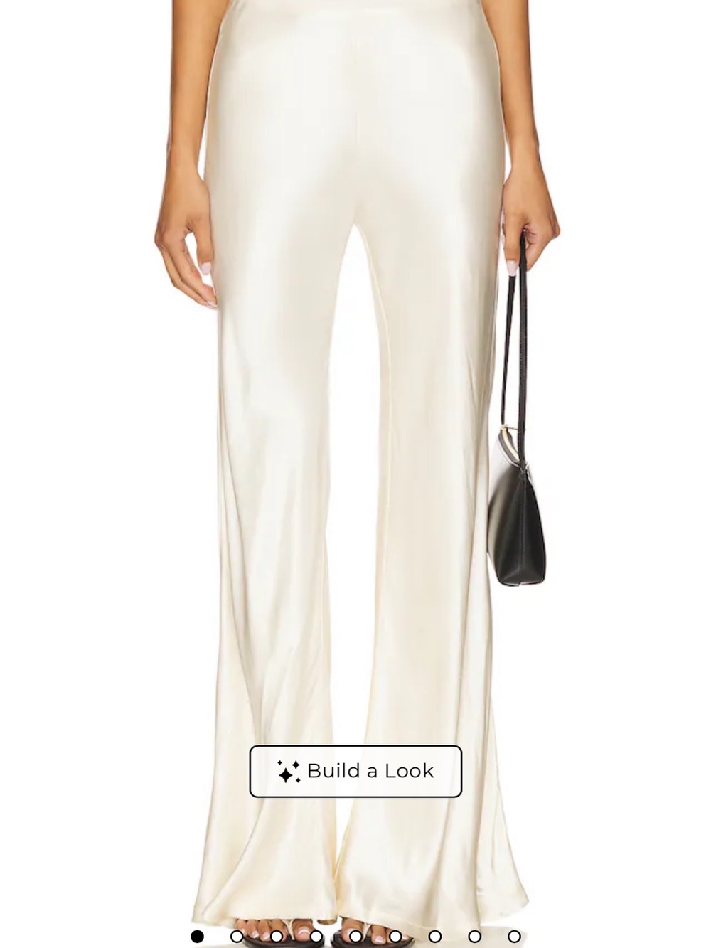 Enza Costa Ivory Wide-Leg Satin Trousers